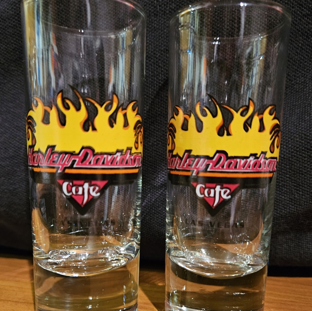 Harley-Davidson Cafe shot glass pair